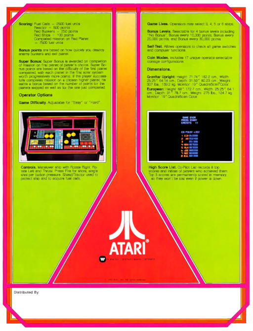 Gravitar (version 2) Arcade Game Cover